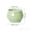 Maceta de cerámica verde para flores, de tres colores, pequeña, fresca, para escritorio, decoración del hogar, esférica, carnosa, hidropónica.