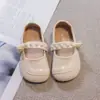 Zapatos de Piel Elegantes y Sencillos Estilo Coco Chanel para Niñas Pequeñas 2026 Primavera/Otoño Nuevos Suela Suave Estilo Coreano Tejidos Zapatos de Princesa Versátiles