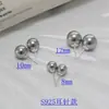 Brincos/Presilhas de Orelha Coreanos Personalizados Frios e Elegantes com Cristais e Pérolas, Perfeitamente Redondos com Brilho Forte, Brincos com Pino de Prata 925