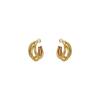 Aretes de Pin de Plata 925 Metálicos Combinables BOONEE Elegantes Europeos y Americanos Aretes de Anillo Dorado Ins de Alta Gama para Mujer