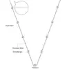 Collar Minimalista Francés Transfronterizo, Diseño de Nicho con Diamantes y Diamantes Mixtos, Cadena para Clavícula, Collar de Alta Gama, Joyería de Acero Inoxidable para Mujer