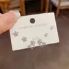 Nuevos Pendientes de Tres Piezas de Moda Exquisita para Verano, Combinan con Todo, Super Brillantes, Completos de Diamantes, Forma de Pétalos de Estrella, Accesorios para las Orejas para el Viaje Diario