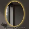 Espejo de baño inteligente de forma ovalada con retroiluminación LED, adecuado para baños de hotel; espejo de maquillaje antivaho; personalizable