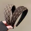 Nova Faixa de Cabeça para Outono Inicial Série Cor Café Maillard Presilha Larga para Cabelo Faixa de Cabeça Floral de Bolinhas Acessórios de Cabelo Coreanos para Mulheres Listras Clássicas