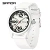 Sanda Moda Estilo Coreano Moderno Reloj de Cuarzo Estudiante Sencillo Nicho Manecillas Reloj de Cuarzo Deportivo Resistente al Agua Reloj de Cuarzo