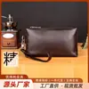Bolsa de Mão Masculina Transfronteiriça Nova, Bolsa Envelope Portátil, Bolsa de Couro para Celular, Pequena Bolsa de Clipe Casual, Bolsa de Mão de Marca Tendência para Homens