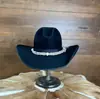 Nuevo sombrero de fieltro transfronterizo cinta decorativa sombrero de lana moderno todo-partido sombrero de lana negro