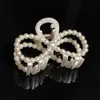 Coreia do Sul Grampo de pérola para o topo da cabeça clipe de banho feminino grande elegante temperamento coque clipe de tubarão acessório de cabelo