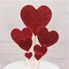 Bandera de Amor Estrellas Felices con Purpurina Día de San Valentín Hermosa Romántica Propuesta Decoración para Pastel de Cumpleaños Tarjeta