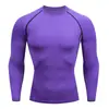 Ropa de Compresión de Secado Rápido de Verano para Hombre, Traje Deportivo de Manga Larga, Camiseta para Correr, Fitness, Entrenamiento de Fútbol, Uniforme de Baloncesto, Camiseta de Capa Base
