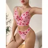 Conjunto de Lingerie Transfronteiriço Sutiã de Renda Sexy Comércio Exterior Europeu e Americano Erótico Amazon Vermelho Transparente