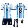 A2026 Copa del Mundo Argentina Uniforme de Fútbol Local Set No. 10 Camiseta Messi No. 11 Di María No. 21 Di Ba