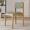 Silla de Comedor de Madera Maciza Hogar Nórdico Moderno Simple Respaldo Acolchado Taburete de Mesa de Comedor Restaurante Lujo Ligero Tela Silla de Mesa de Comedor