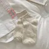 Calcetines Cortos de Encaje con Lazo para Mujer, Calcetines de Malla Delgada Transpirables de Verano hasta la Pantorrilla, Calcetines Cortos Sin Costuras Estilo Japonés, Calcetines Bajos