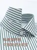 Camisa Masculina Manga Longa Listrada Larga Verde, Seda 200 Fios, Camisa Masculina Casual Business de Alto Padrão