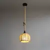[Transfronterizo] Restaurante Artístico Cuerda de Cáñamo Cadena Larga de Luces Estilo Japonés Vintage Sala de Té Barra de Bar Colgante Único Retro Creativo Estilo Chino