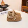 Zapatos Casuales para Niñas con Felpa Cálida de Lana de Cordero y Algodón 2026 Nuevo Estilo de Invierno Suela Suave Zapatos de Algodón de Doble Capa Versátiles Zapatos tipo Birkenstock Modernos