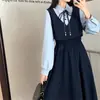 Vestido de dos piezas falso para mujer de talla grande, nuevo de otoño para chica gordita, diseño retro francés, vestido de temperamento que estiliza