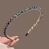 2026 Headband de Cristal Feminina com Contas Feita à Mão Fina Headband Elegante Simples Liga Metálica Acessórios de Cabelo Elásticos de Cabelo Atacado