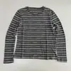 Camiseta de Manga Larga a Rayas para Mujer Otoño Nuevo Estilo Casual Transpirable Adelgazante Rejuvenecedora Capa Base Diaria Versátil