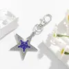 Japonés y Coreano Exquisito Estrella de Cinco Puntas Forma de Diamante Estrella de Cinco Puntas Hueca Accesorios Colgantes para Llavero de Gama Alta para Hombres y Mujeres