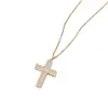 Colgante de Collar Cruzado Microincrustado Transfronterizo para Hombres y Mujeres, Cadena para Clavícula de Lujo Ligero de Gama Alta, Cadena para Suéter de Acero de Titanio, Cadena de Cuello de Nicho