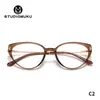 Gafas Frescas de Madera, Monturas Cat-Eye Retro Vintage, Monturas Ultraligeras que Favorecen Todas las Formas de Rostro y Hacen que los Rostros Grandes Parezcan Más Delgados