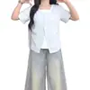 Camiseta de Manga Curta de Designer Plus Size para Mulheres, Novo Estilo Primavera/Verão, Caimento Solto, Valoriza a Silhueta, Versátil, Top com Ombro Normal para Mulheres
