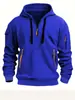 Sudadera con capucha, cremallera, múltiples bolsillos, chaqueta tipo pullover con capucha, para hombre, forrada de polar, para otoño e invierno, transfronteriza