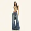 25º Look do Dia! Calça Jeans Wide Leg Estilo Americano, Cintura Alta, Caimento Solto, Emagrecimento, Estilo Preguiçoso, Calça Reta Fluida Comprimento Total.