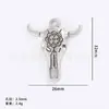Venta caliente transfronteriza de Amazon aleación DIY accesorios para joyería hueco cabeza de vaca accesorios de cuchillo de luna curvo colgante para collar colgante