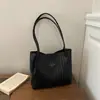 Estilo Coreano 2026 Retrô Casual para o Dia a Dia Bolsa de Grande Capacidade Moda Feminina Bolsa de Ombro Único Versátil Bolsa Tote Tecida