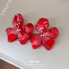 Pendientes de Resina con Flor Tachonada de Diamantes Color Plata, Pendientes Versátiles Retro Suaves y Dulces Estilo Bosque, Pendientes de Nicho de Gama Alta para Mujer