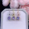 Colgante de Tanzanita Natural con Atractivo Color Morado, Completamente Limpio, Color Fuego Brillante, ¡Fino Incrustado de Plata 925! Piedra Principal 4*5mm