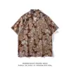 Camisa floral vintage retrô estilo Hong Kong, manga curta, estilo havaiano tailandês, design bonito, camisa solta para homens e mulheres