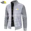 Cárdigan de Otoño e Invierno con Forro de Polar, Tejido Grueso, Chaqueta de Punto para Hombre, Cuello Alto, Moda Versátil, Tejido Fino de Una Pieza, Envío Directo