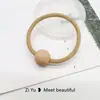 Novo Simples Estilo Japonês Coreano Prendedor de Cabelo Elástico Anel de Cabelo Acessórios de Cabelo Alta Elasticidade Anel de Cabelo com Pérola Corda de Cabelo Espessa Fosca Cor Café