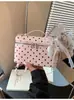 Bolsa quadrada pequena estilo coreano, bolsa de ombro feminina, bolsa de mão moderna de bolinhas, bolsa tote pequena popular este ano
