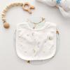 Novedad Otoño e Invierno Estilo Coreano Baberos Estampados para Bebé Algodón para Recién Nacido Absorbente Toalla para Saliva Babero en Forma de U