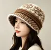 Sombrero de Lana para Madre de Mujer de Edad Media y Mayor de Otoño e Invierno con Pelo de Conejo, Sombrero para Señora Mayor, Sombrero Cálido para Abuela de Mujer con Forro de Lana de Invierno