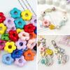 Flor de Cinco Pétalas Colorida Mista com Furo Reto Contas Soltas de Acrílico para Corrente de Celular DIY, Corrente de Bolsa, Acessório de Cabelo, Acessórios para Joias com Contas Materiais