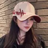 Gorra de béisbol casual deportiva, de bloques de color nuevos, visera extragrande, bordado de letras, versátil y protectora del sol, hace que la cara se vea más pequeña, estilo coreano