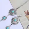 Cadena de Cintura Metálica Étnica Turquesa Transfronteriza Decoración de Cintura Retro Europea y Americana con Falda Cadena Corporal de Playa de Lujo Ligero