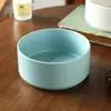 Tigela Lateral Personalizada de 5,5 polegadas Doméstica Cerâmica Fosca Padrão Vertical Tigela de Sopa Louça Tigela Profunda Fundo Plano Tigela de Arroz Escandinava