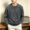 Suéter de cuello redondo anti-pilling 4A para hombre, nuevo estilo otoño e invierno 2026, capa base casual versátil ligeramente madura, venta al por mayor de prendas de punto para hombre