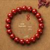 Pulseira de Cinábrio de Minério Cru Natural de Alto Teor Pulseira de Contas Redondas Areia Imperial Joias Simples para Homens e Mulheres Presente