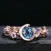 Sanjie Europeu e Americano Venda Quente Transfronteiriça Anel Feminino Simples Flor Diamante Ins Celebridade da Internet Moda Anel Feminino Joia Versátil