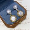 Brincos de Pérola de Água Doce Naturais para o Dia das Mães, Estilo Minimalista de Alta Qualidade, Brincos Argola Elegantes, Versáteis para Mulheres, Tarraxas de Prata S925