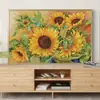 Ponto Cruz Girassol 2024 Novo Modelo Girassol Florescente Bordado com Linha para Sala de Estar e Quarto Bordado Manual DIY