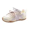 Zapatillas Deportivas Transpirables de Malla Retro de Nicho para Mujer 2026 Nuevo Estilo de Verano con Aumento Oculto de Altura Zapatos Casuales Planos Blancos